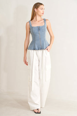 White Drift Woven Cargo Pants