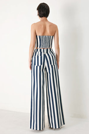 Navy Blossom Woven Pants