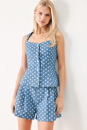 FLIRTY DOTS TIE WOVEN SHORTS