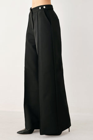BLACK POWER PALAZZO WOVEN PANTS