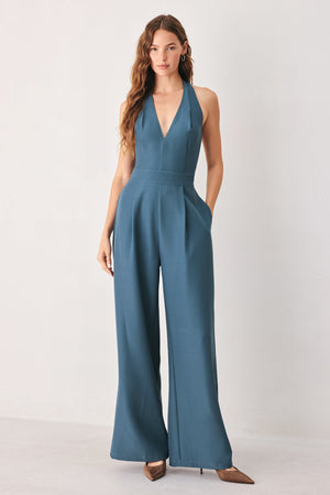 ARCTIC BLUE WOVEN JUMPSUIT