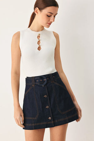 CHIC CHARM DENIM SKORT