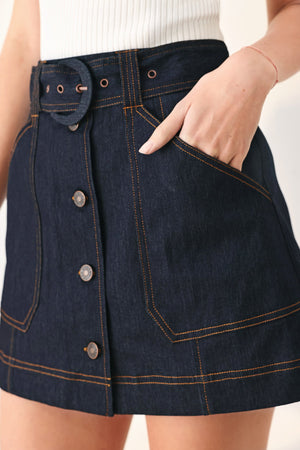 CHIC CHARM DENIM SKORT