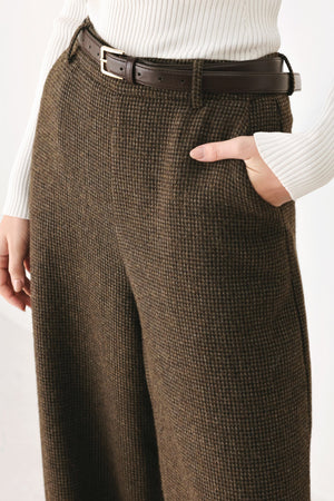 HERITAGE CHARM BELTED WIDE LEG PANTS