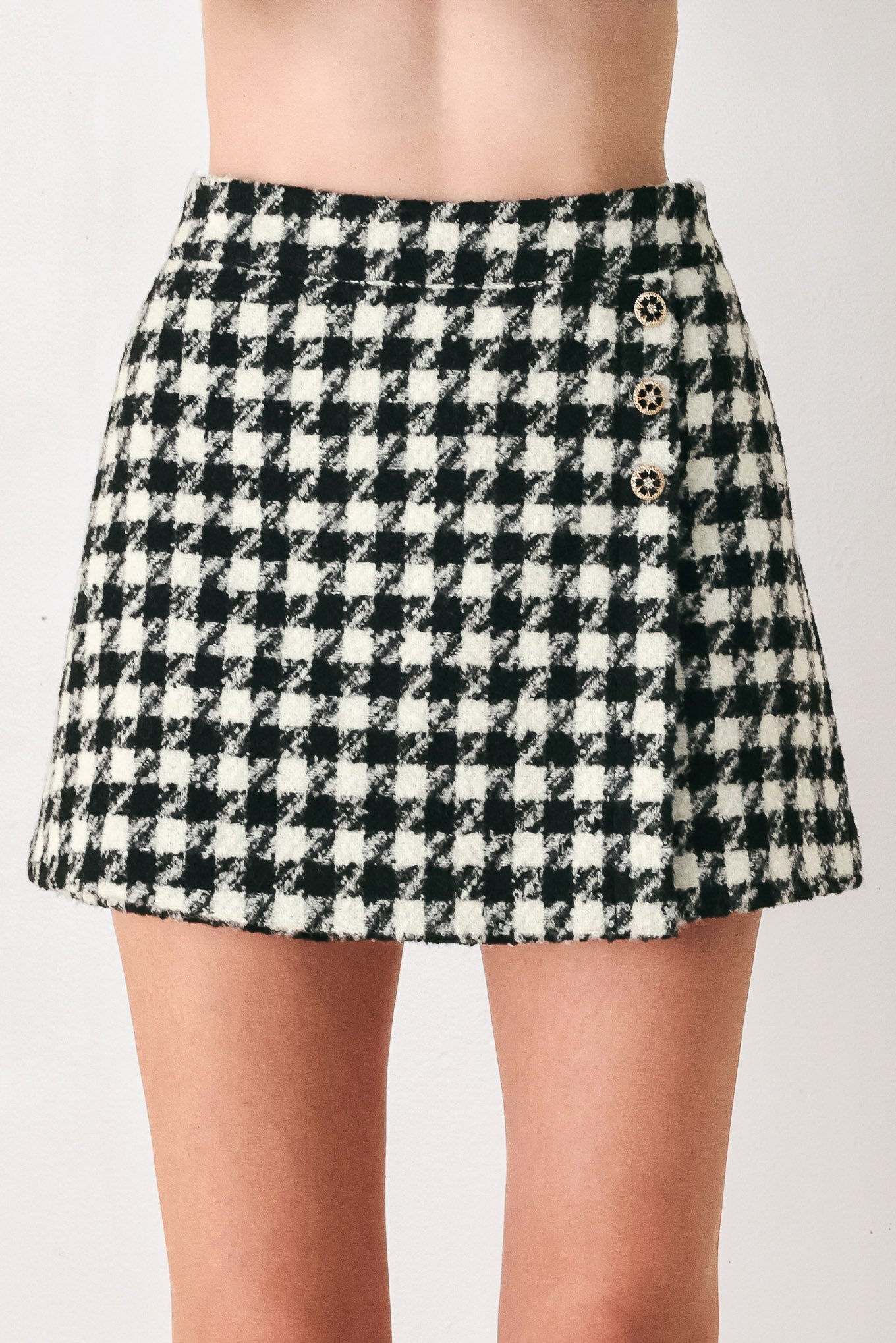 PARIS HOUNDSTOOTH BLACK/WHITE SKORT