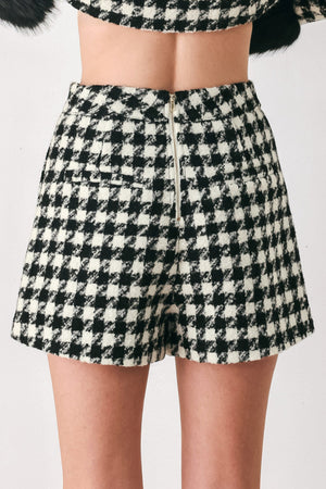 PARIS HOUNDSTOOTH BLACK/WHITE SKORT