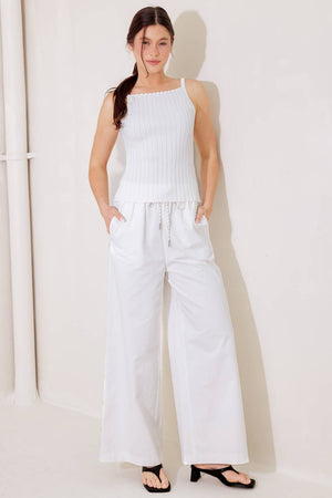 BIT OF SUNSHINE WHITE SWEATER KNIT TANK TOP