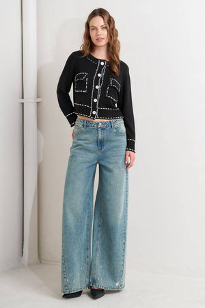 MONO FRAME SWEATER KNIT TOP