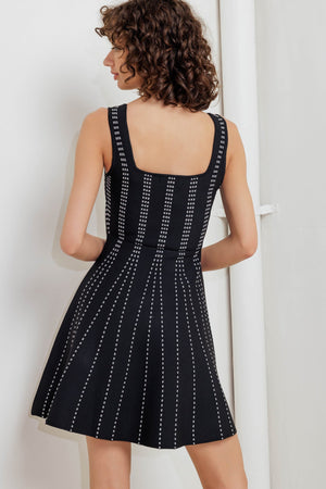 SUGAR STRIPE JACQUARD SWEATER MINI DRESS