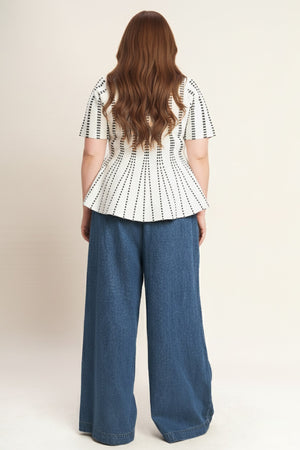 EVENING RUSTLE JACQUARD SWEATER TOP