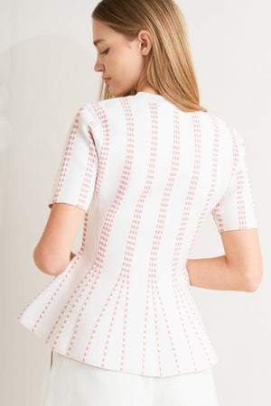 EVENING RUSTLE JACQUARD SWEATER TOP