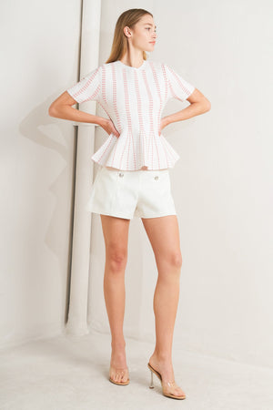 EVENING RUSTLE JACQUARD SWEATER TOP