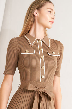 PARISIAN INSPIRED STYLE SWEATER KNIT MIDI DRESS