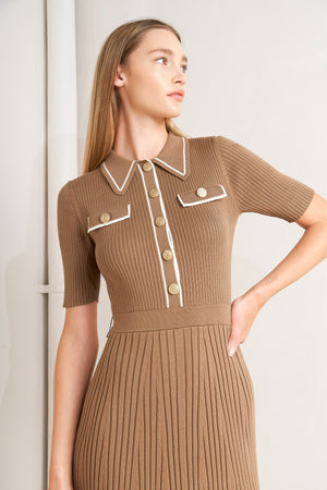 PARISIAN INSPIRED STYLE SWEATER KNIT MIDI DRESS