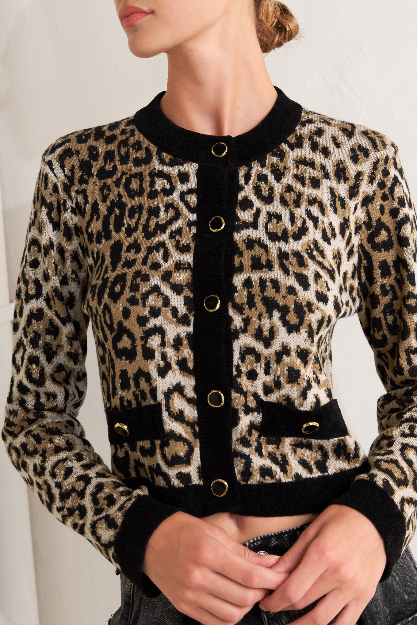 URBAN GODDESS LEOPARD SWEATER CARDIGAN