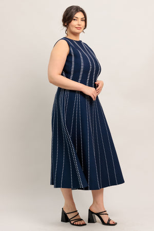 PERFECTLY POISED JACQUARD SWEATER MIDI DRESS