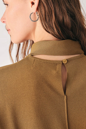 AMBERGLOW SOFT KNIT SCARF SWEATER KNIT TOP