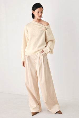 FIRESIDE CHARM CINCHED NECK SWEATER