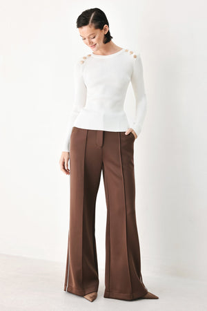 SOFT CREAM CLASSIC RIB SWEATER TOP