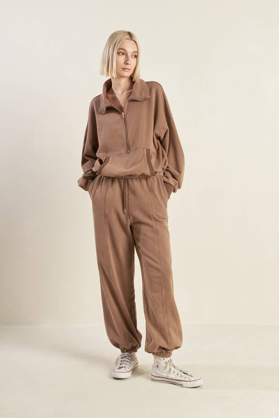 Sweat d'été - French Terry Imp. digi. Léopard Marron