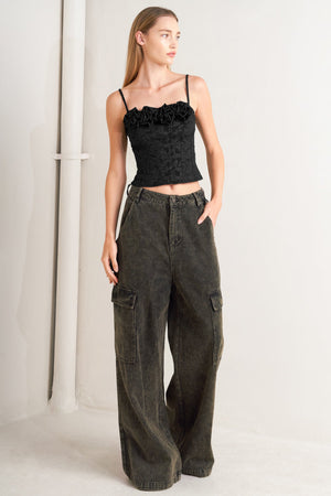 FOREVER DAYDREAMING WOVEN TOP