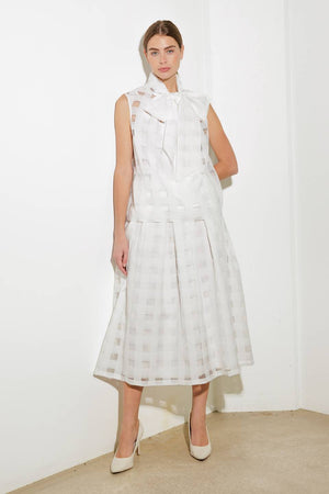 Live for US White Woven Organza Top