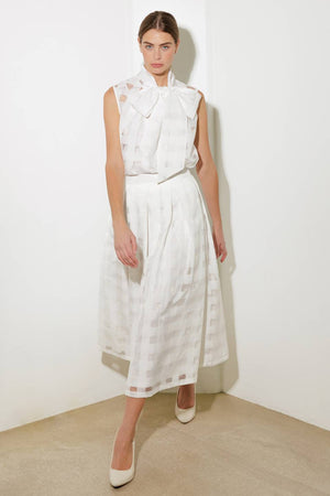 Live for US White Woven Organza Top