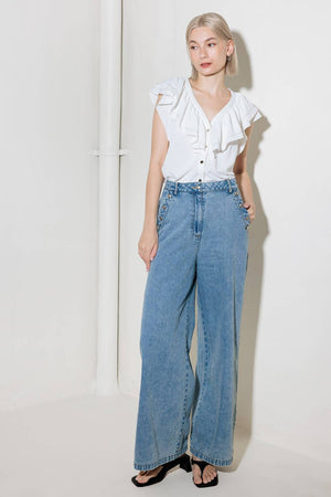 Made for Romance Off White Woven Top