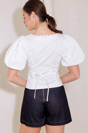 NEVER ORDINARY WHITE WOVEN TOP