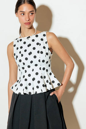 TONAL MOVE WHITE WOVEN TOP