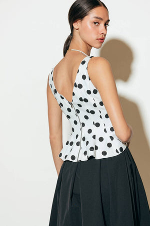 TONAL MOVE WHITE WOVEN TOP