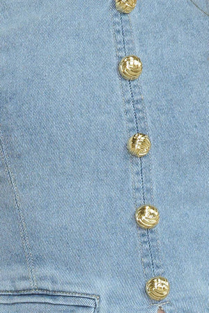 ANGEL WINGS AND CHAMOMILE DENIM TOP