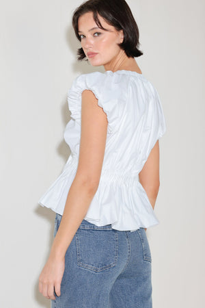 SCARLET COUNTRY GIRL WOVEN TOP