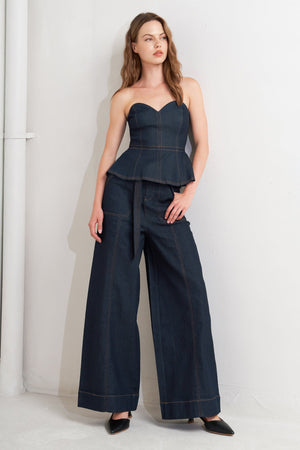 SWEETHEART EDGE DENIM TOP