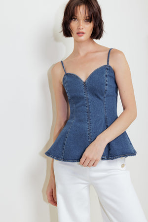 POWER POISE INDIGO CAMI TOP