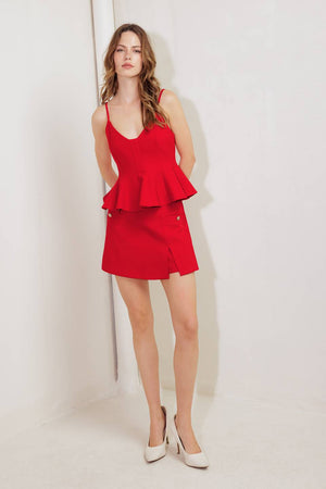 MELTED MARSHMALLOW RED WOVEN CAMI TOP