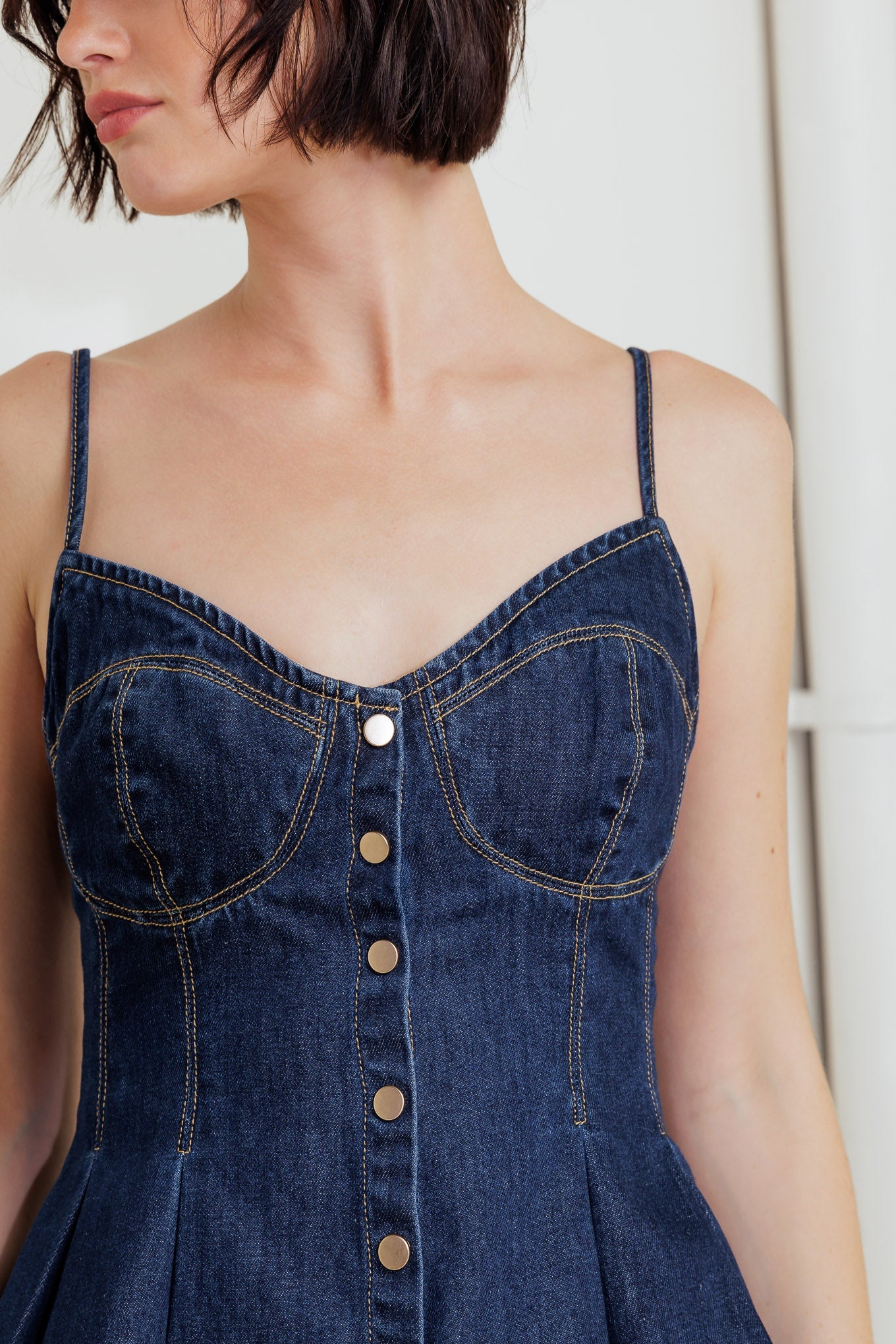 SILENT AUTHORITY DENIM CAMI TOP