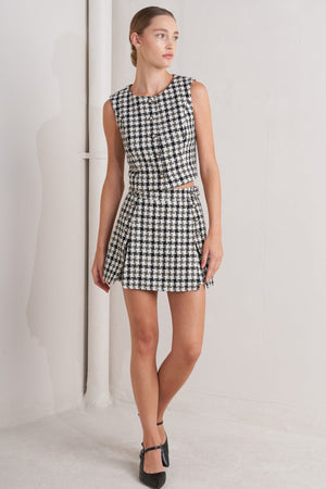 MONA CHECK TWEED VEST