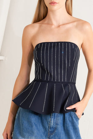 GEOMETRIC EDGE WOVEN TOP