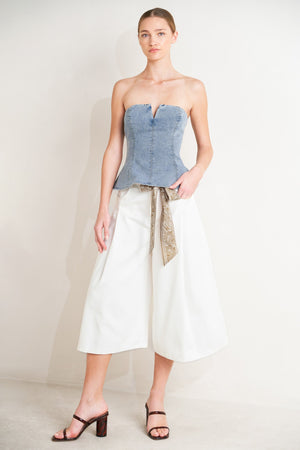 MODERN MERMAID CORSET DENIM TOP