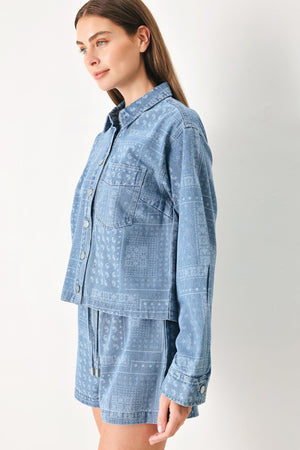Vintage Bandana Denim Jacket