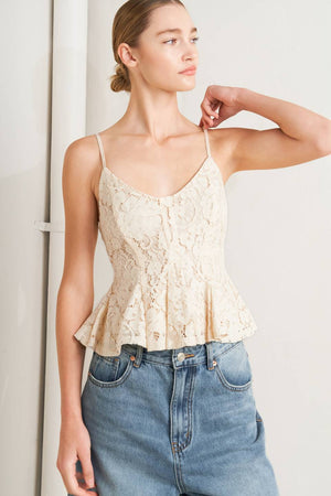 Purely Romantic Woven Lace Cami Top