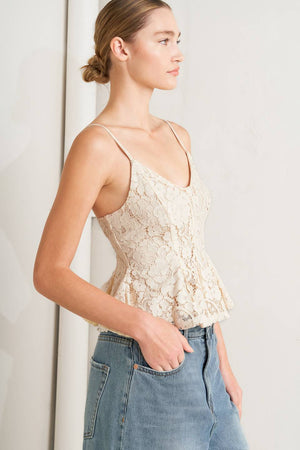 Purely Romantic Woven Lace Cami Top