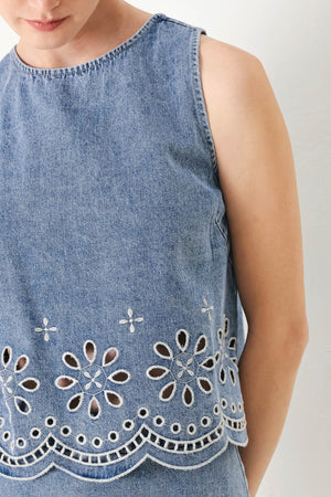Floral Love Denim Top