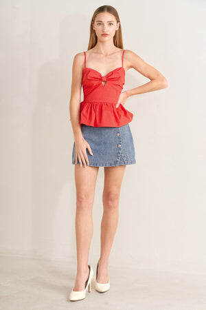 Sunset Bow Woven Top