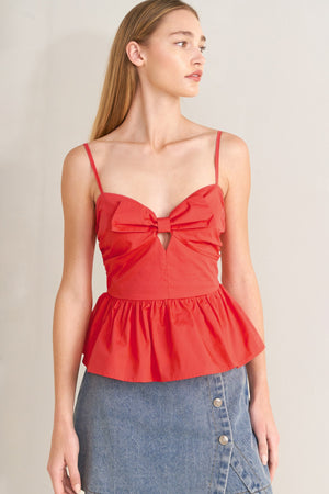 Sunset Bow Woven Top