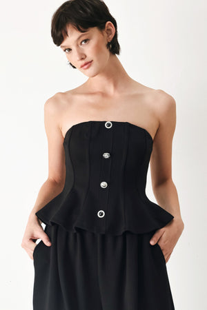 BLACK TIE PALAZZO KNIT TUBE TOP