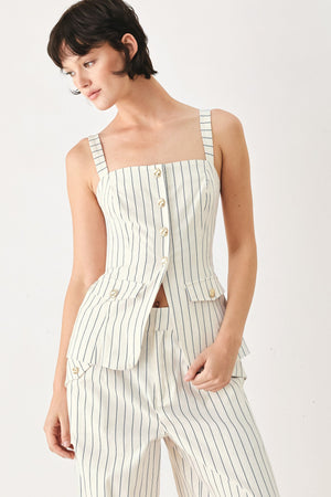 SUTTON STRIPE WOVEN TOP