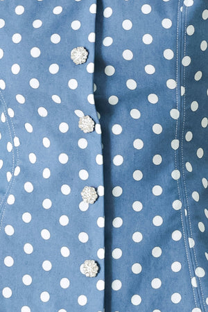 FLIRTY DOTS WOVEN TOP