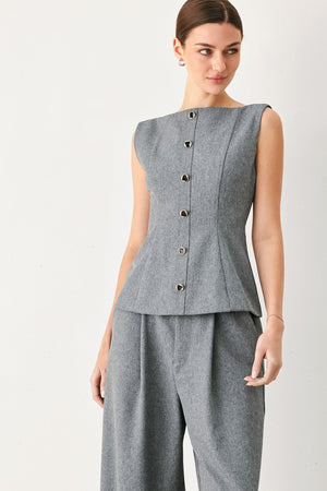 GRANITE FLOW WOVEN TOP